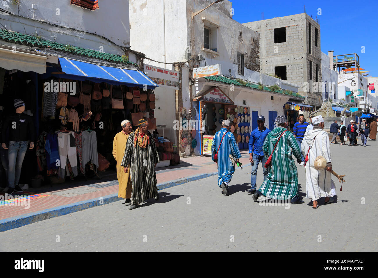 Street scene, Medina, UNESCO World Heritage Site, Essaouira, Morocco, North Africa, Africa Stock Photo