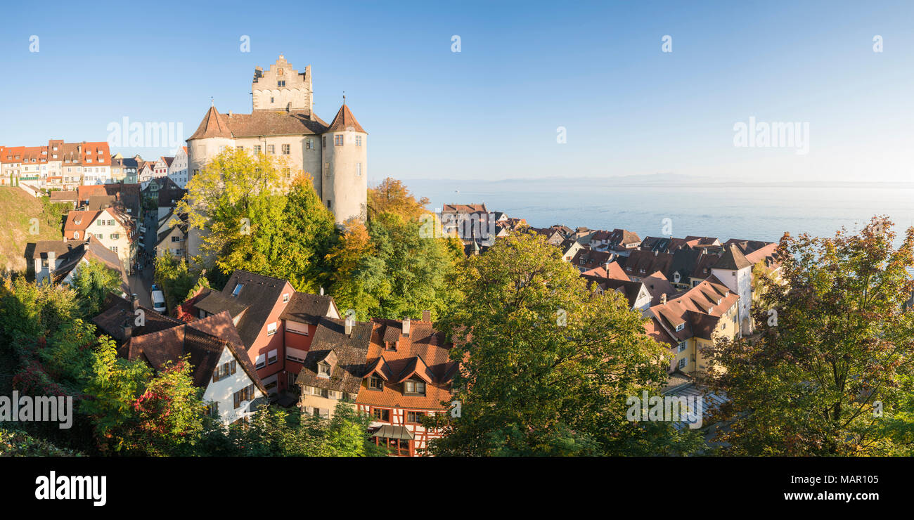 Old Castle from an elevated point of view, Meersburg, Baden-Wurttemberg, Germany, Europe Stock Photo