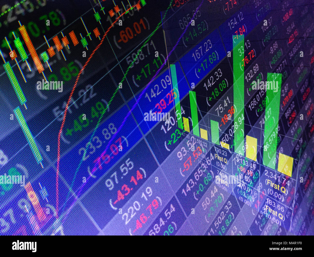 Financial stock market exchange, business report concept background Stock Photo