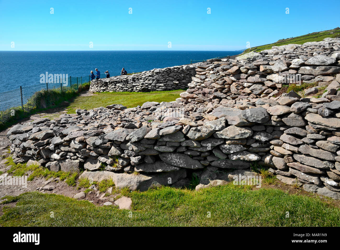 Dunbeg Promontory Fort, Slea Head Drive, Dingle Peninsula, Wild Atlantic Way, County Kerry, Munster, Republic of Ireland, Europe Stock Photo