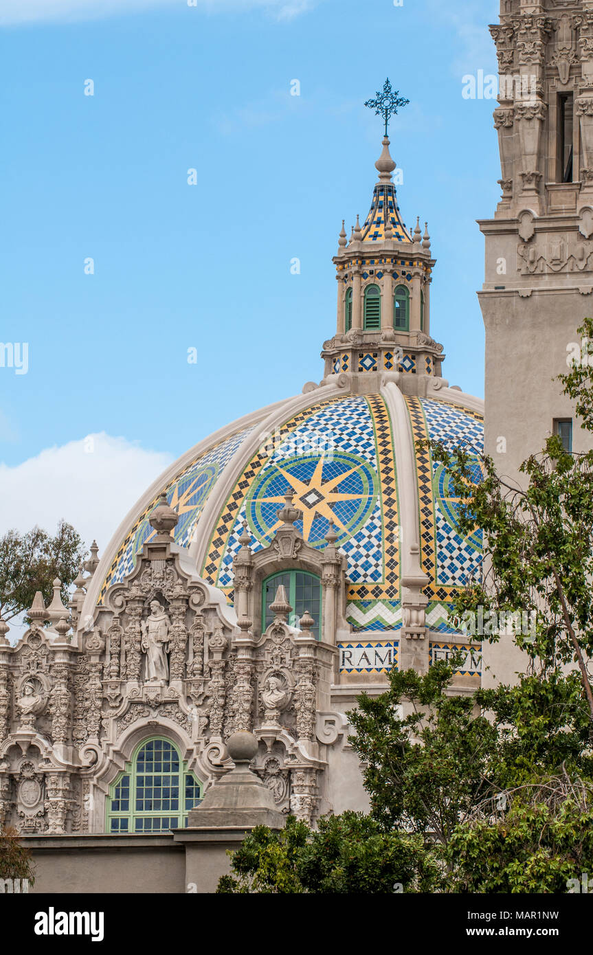Dome of St. Francis Chapel and bell tower over the Museum of Man