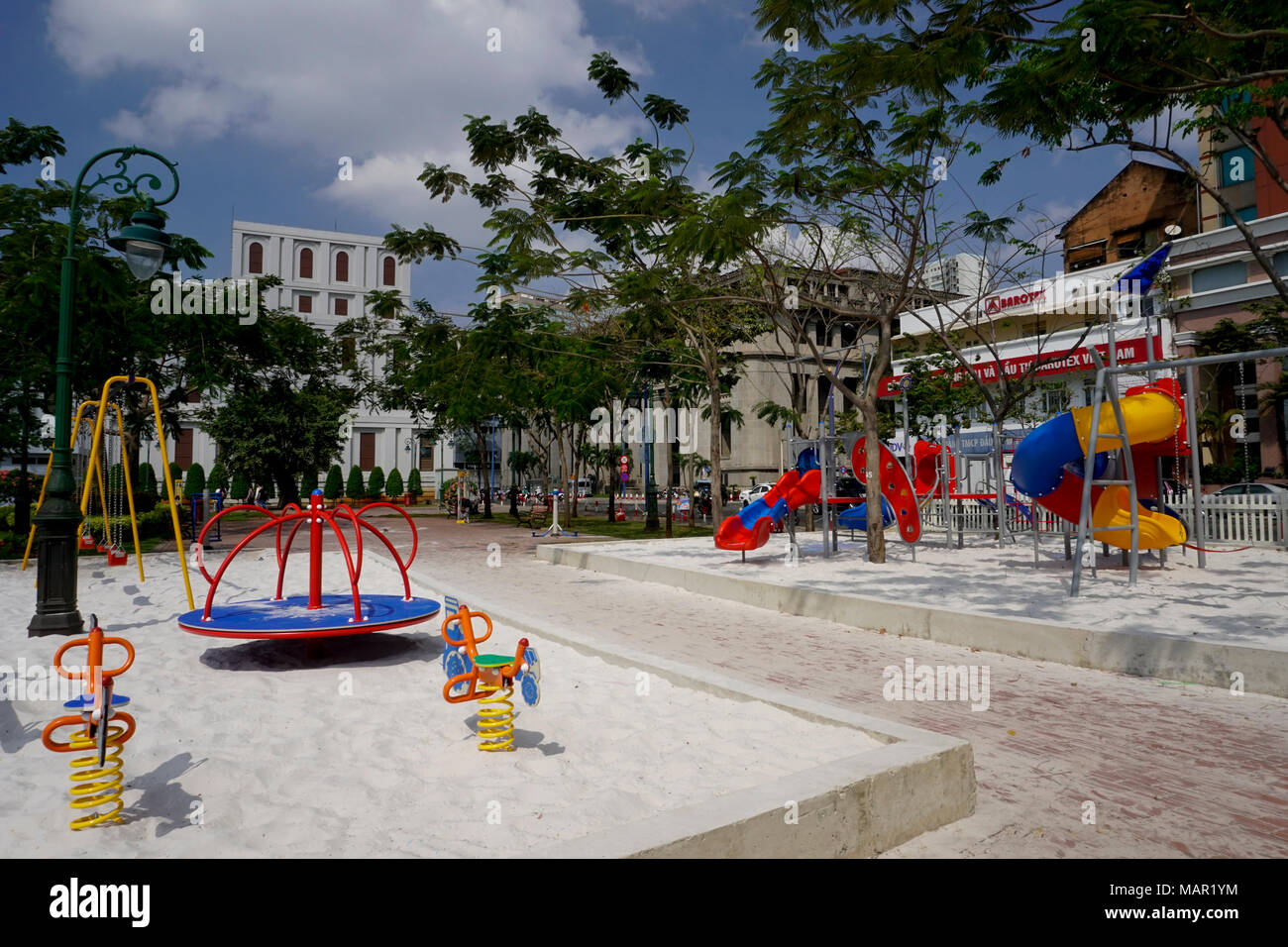 Playground in park near the Saigon River, Ho Chi Minh City, Vietnam