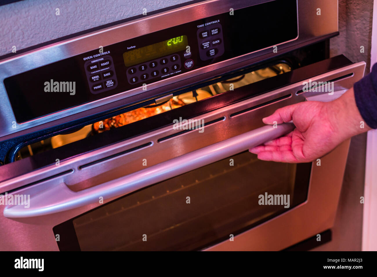 Cooking lamb roast in residential oven Stock Photo - Alamy