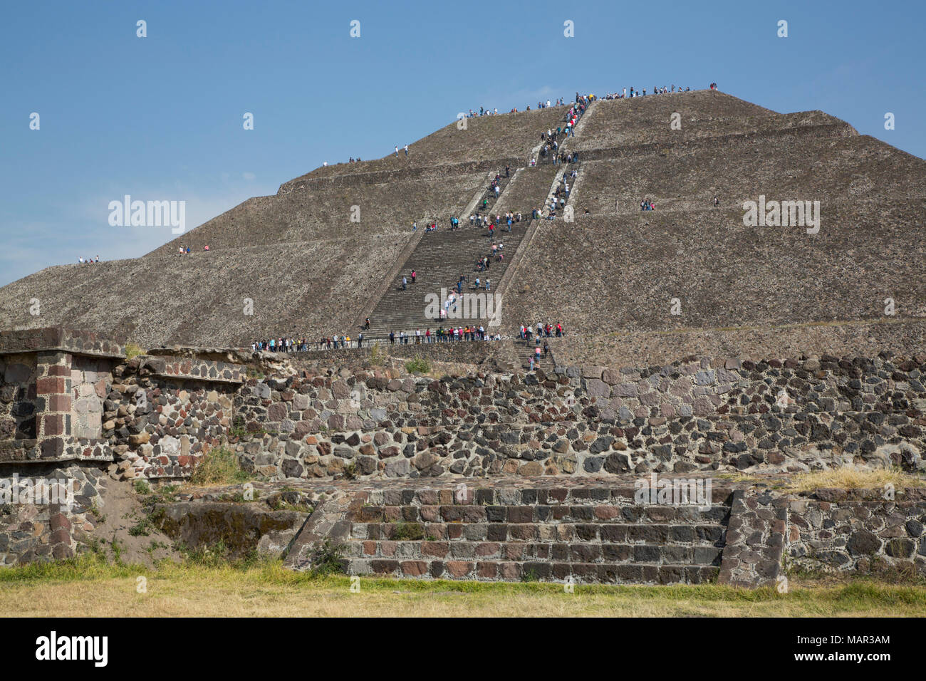 Pyramid of the Sun, Teotihuacan Archaeological Zone, UNESCO World Heritage Site, State of Mexico, Mexico, North America Stock Photo