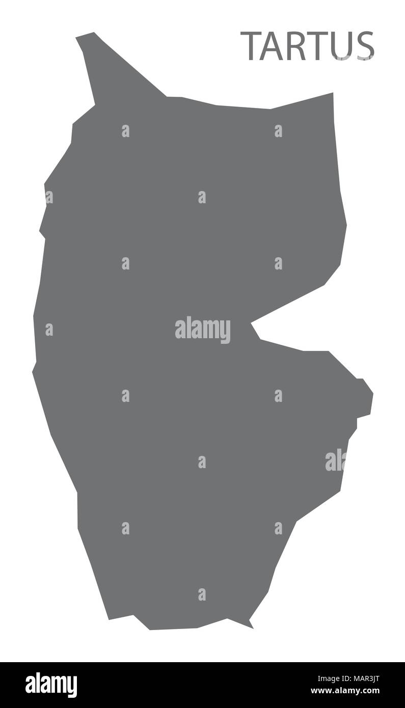 Tartus map of Syria grey illustration shape Stock Vector
