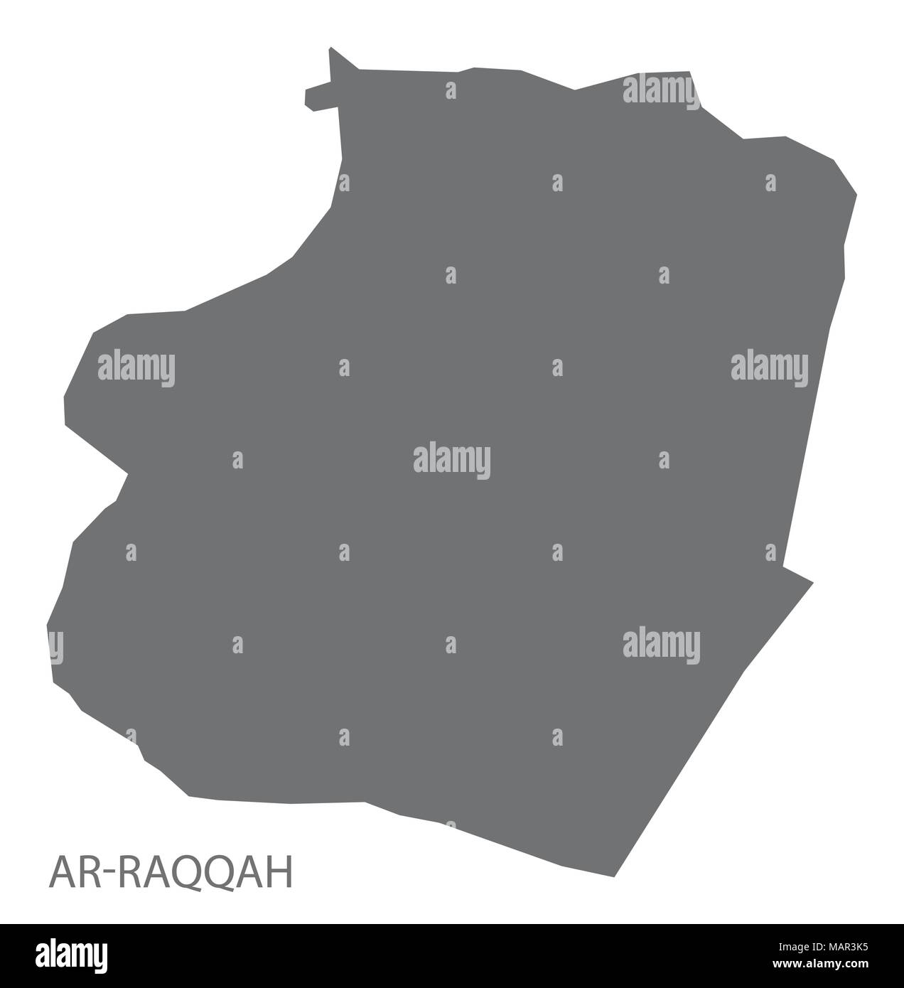 Ar-Raqqah map of Syria grey illustration shape Stock Vector