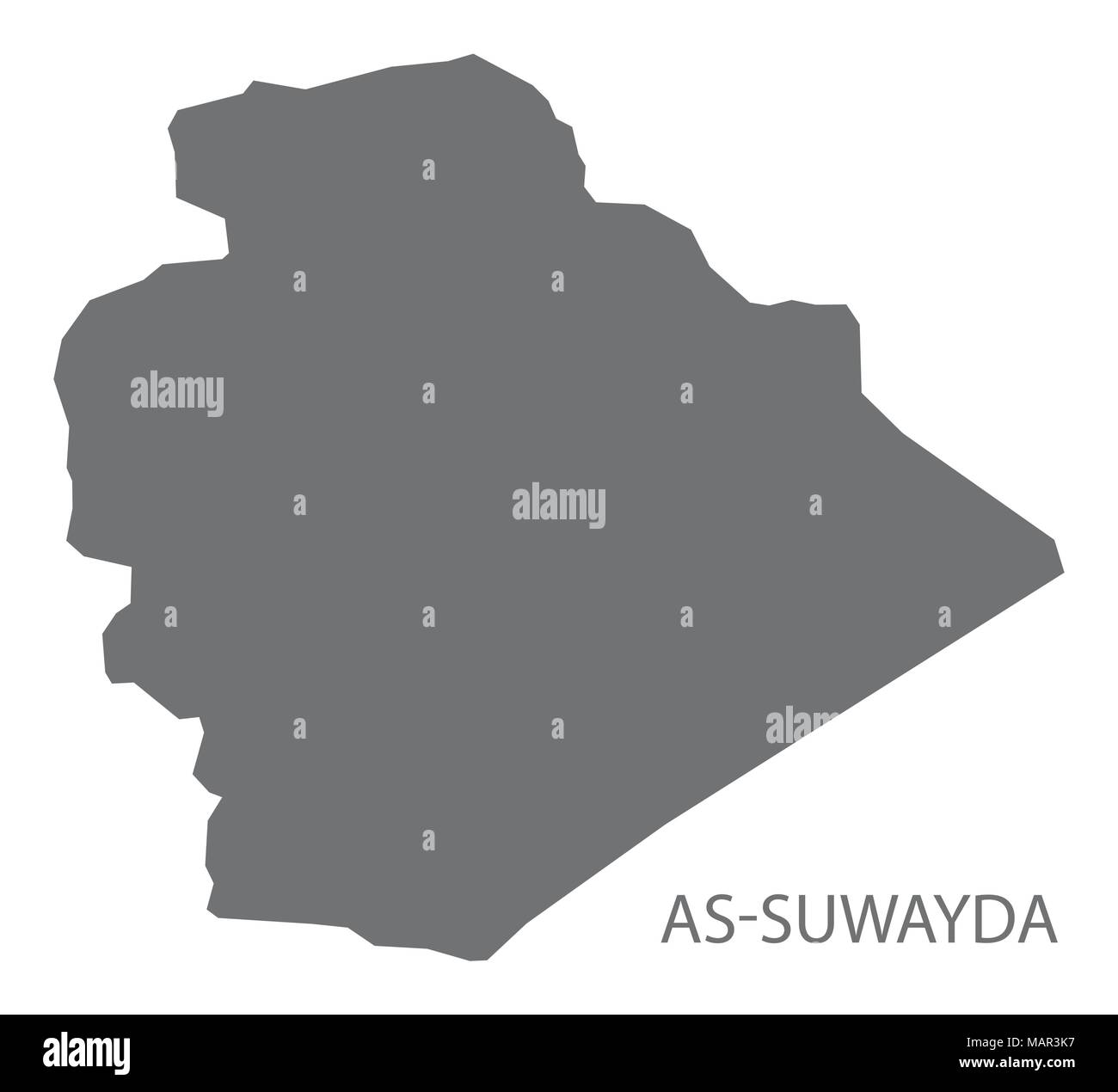 As-Suwayda map of Syria grey illustration shape Stock Vector