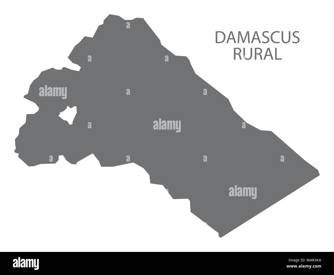 Damascus Rural map of Syria grey illustration shape Stock Vector
