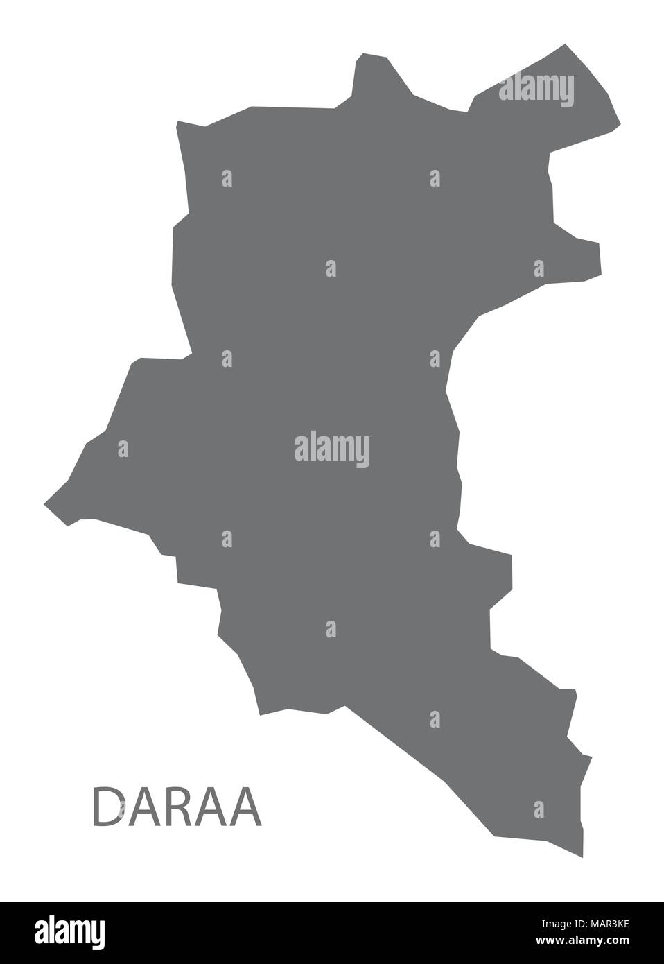 Daraa map of Syria grey illustration shape Stock Vector