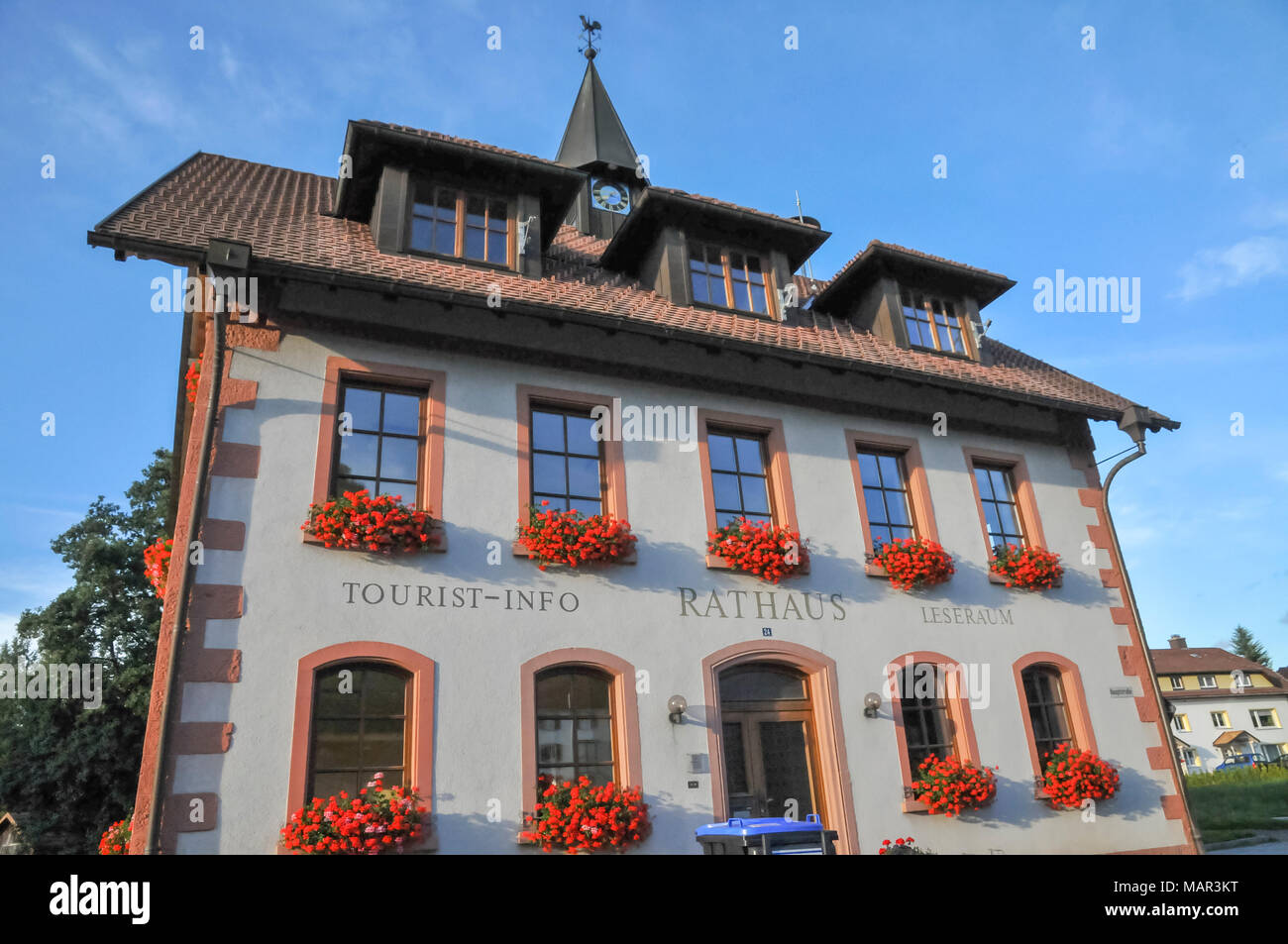 Town hall (Rathaus) in a small village in South Black Forest near Todtnau, Baden-Wurttemberg, Germany Stock Photo