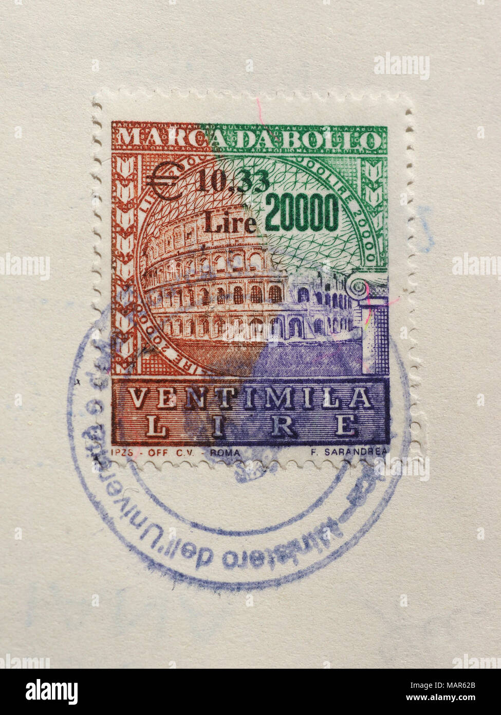 Tax stamp italy hi-res stock photography and images - Alamy