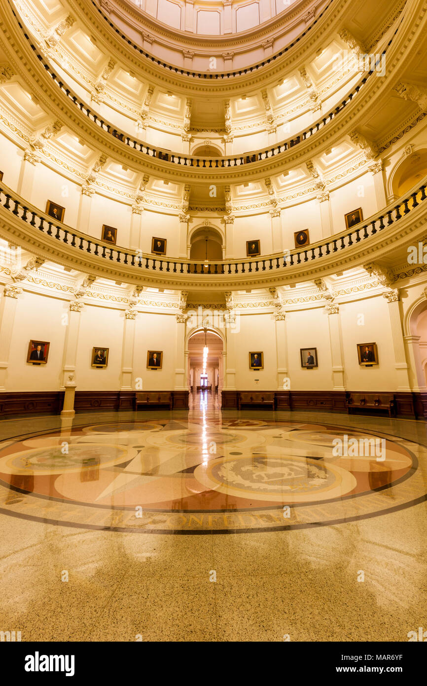 AUSTIN, TEXAS - MARCH 28, 2018 - View of the interior of the Texas State Capitol located in downtown Austin Stock Photo