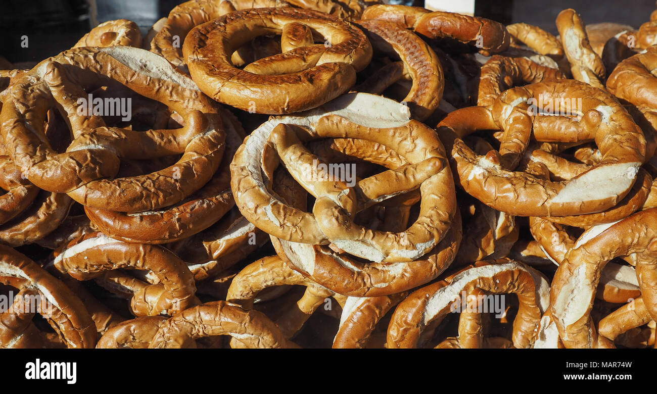 pretzel baked bread (aka Brezel in German Stock Photo - Alamy