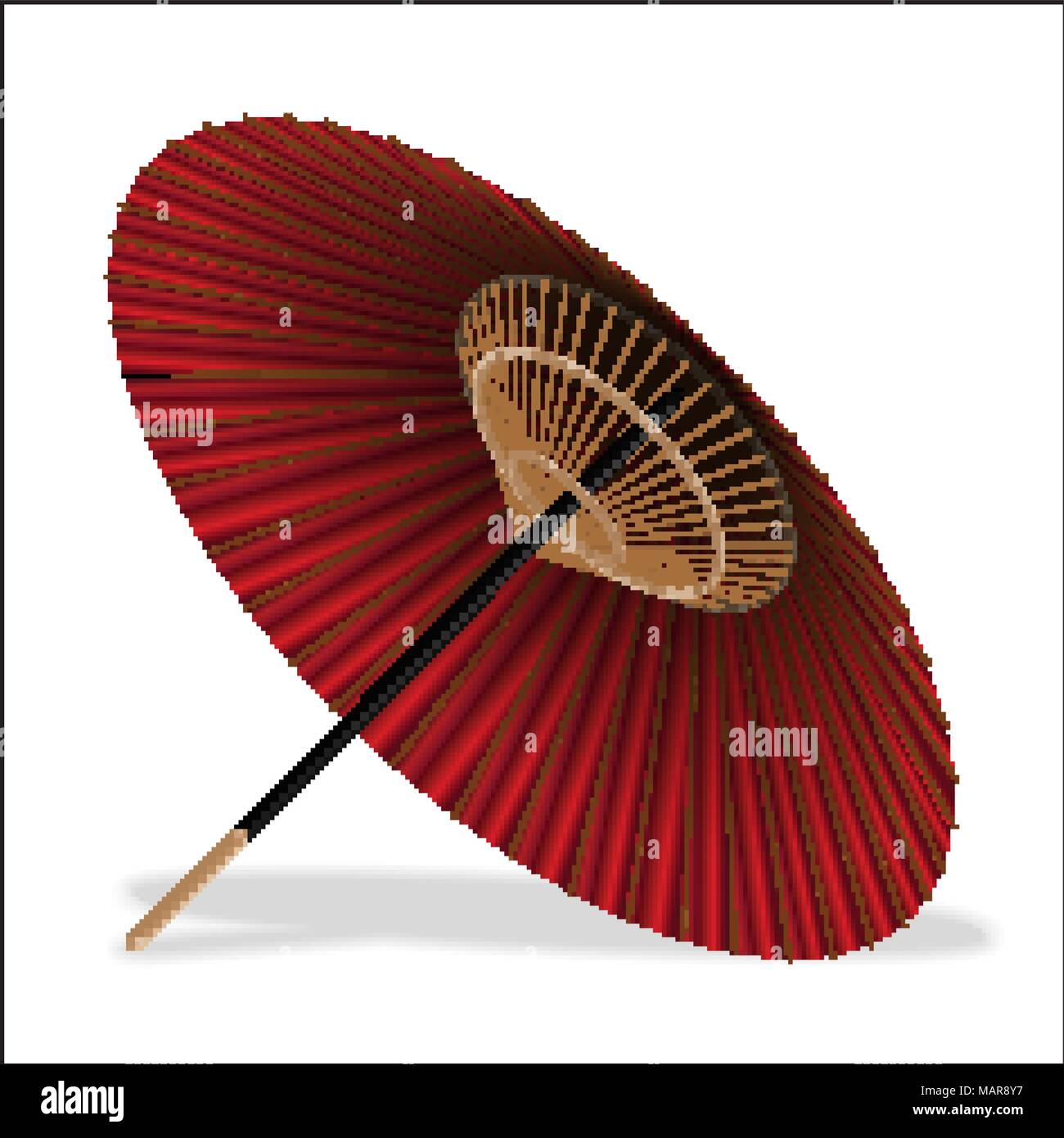 Japanese style Umbrella on a white background Stock Vector