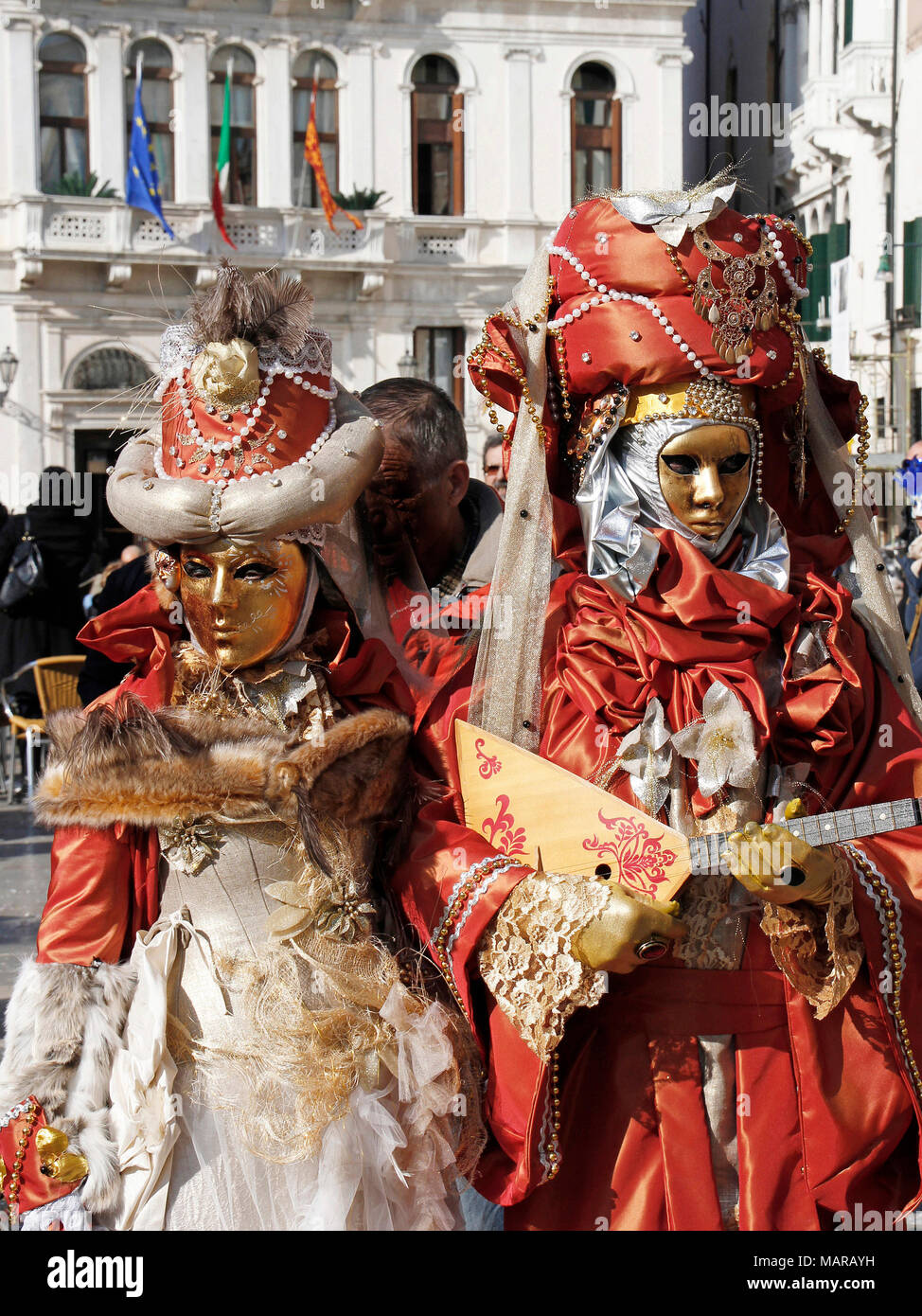 Carnival masks, St Marks Square, Venice, Italy Stock Photo