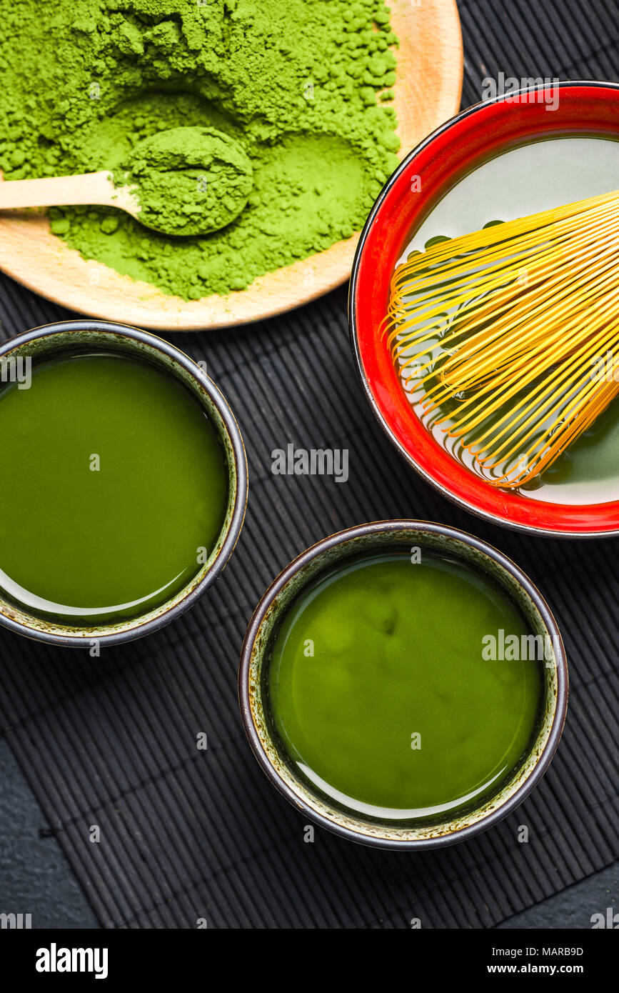 Drinking ceremony, relaxing green matcha tea Stock Photo Alamy