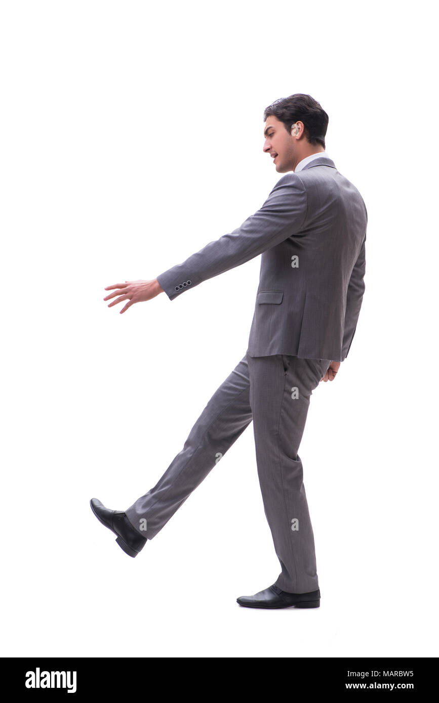 Businessman isolated on the white background Stock Photo - Alamy