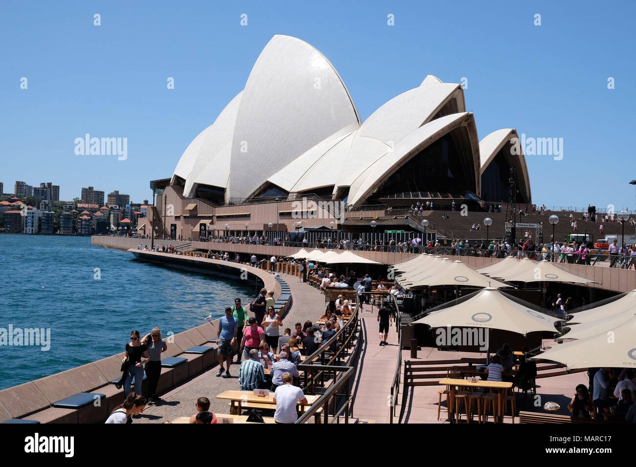 Opera House in Sydney - Australia - The Sydney Opera House is a multi-venue performing arts centre in Sydney, New South Wales, Australia. It is one of the 20th century's most famous and distinctive buildings. Designed by Danish architect JÃ_rn Utzon in 195 | usage worldwide Stock Photo