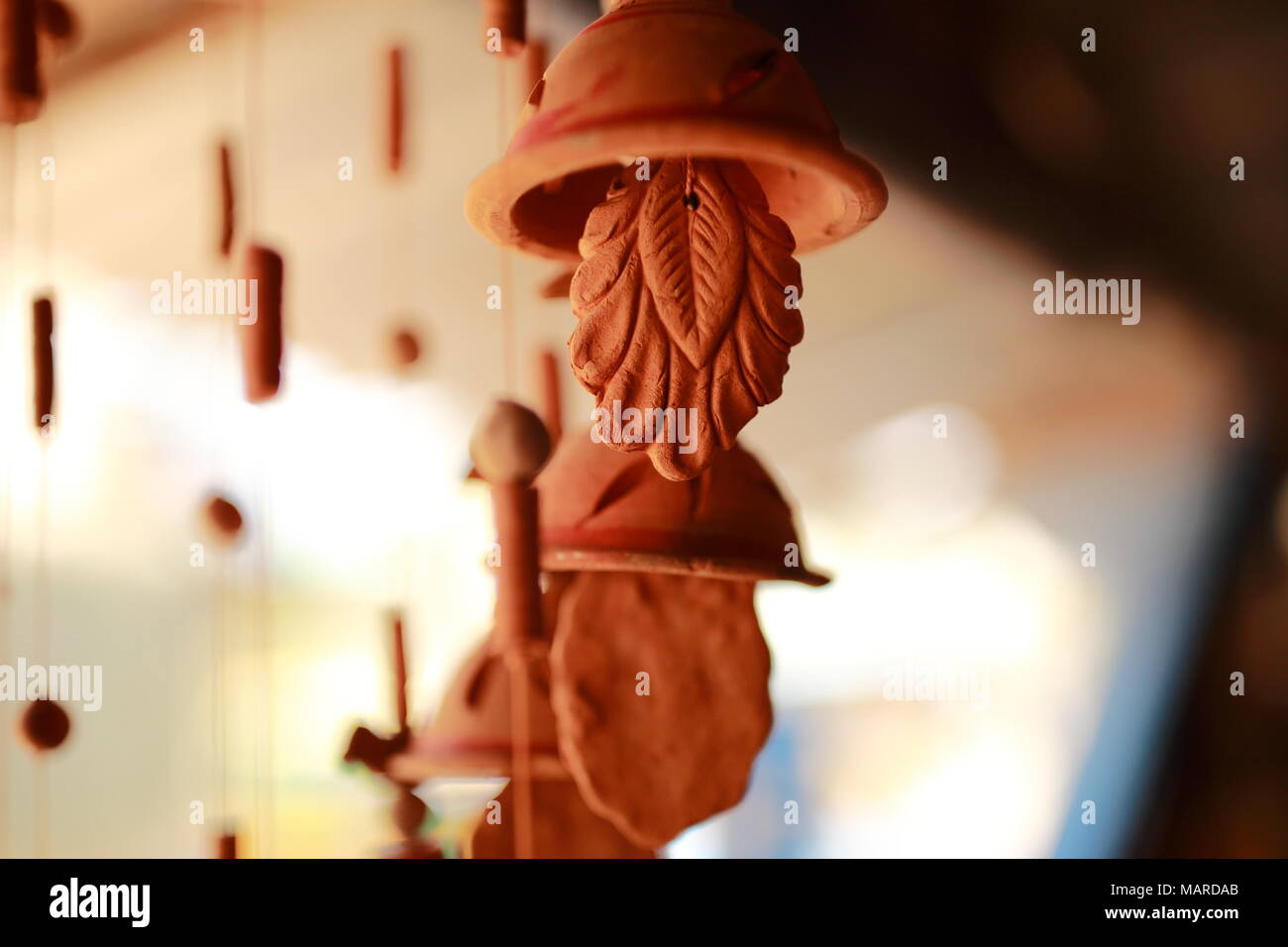 Home decorable wall hangings made out of clay. Stock Photo