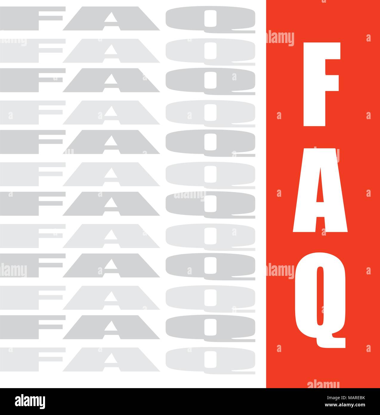 faq word, business vector background Stock Vector