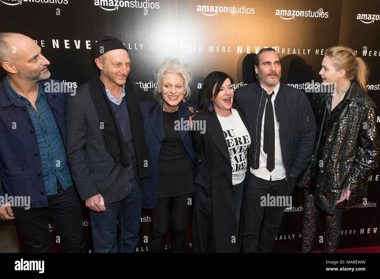 New York, United States. 03rd Apr, 2018. Cast attends the New York special screening of Amazon Studios You Were Never Really Here at Metrograph Credit: Lev Radin/Pacific Press/Alamy Live News Stock Photo