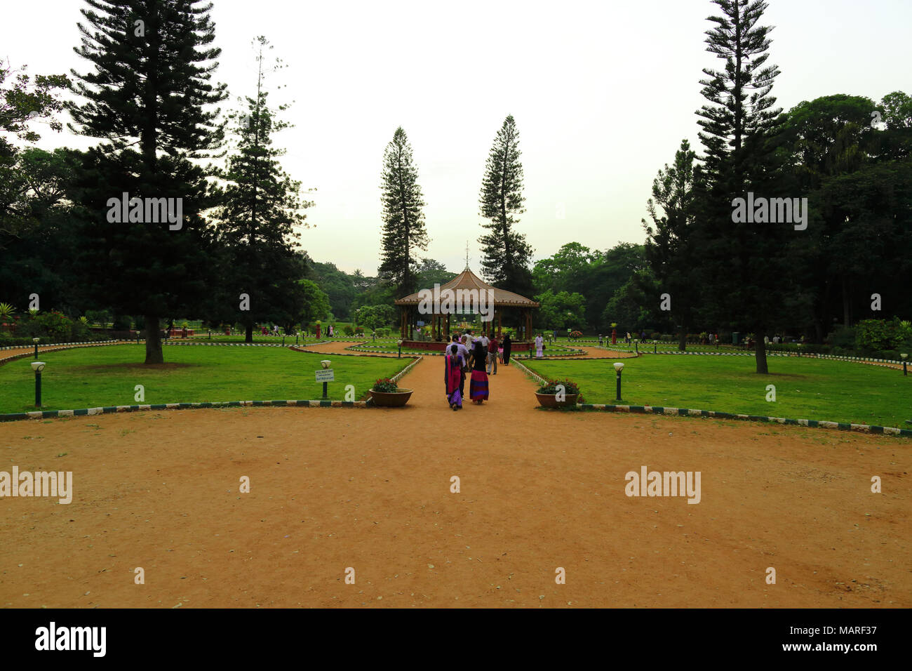 Bangalore, India - October 18, 2016: Unknown tourists visits the famous botanical garden in the city 'Lalbagh'. It is called as 'The Red Garden'. Stock Photo