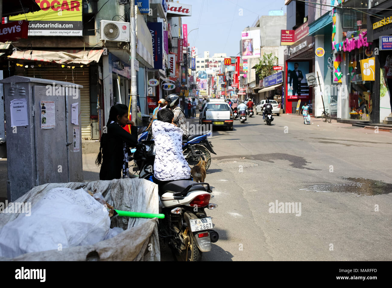 Bangalore, India October 20, 2016 A view of Commercial street in the
