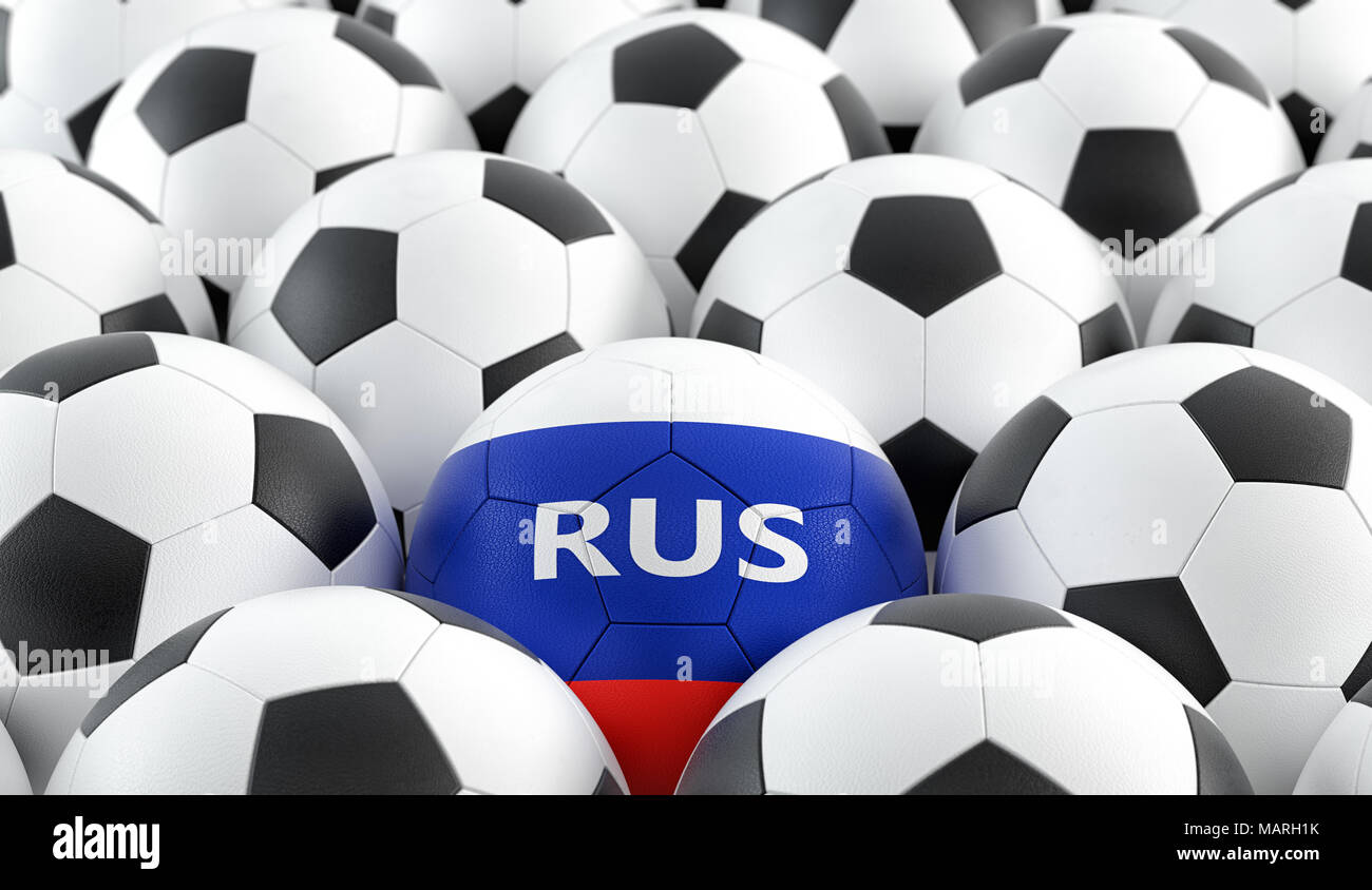 Soccer ball in russian national colors 3D Rendering Stock Photo Alamy
