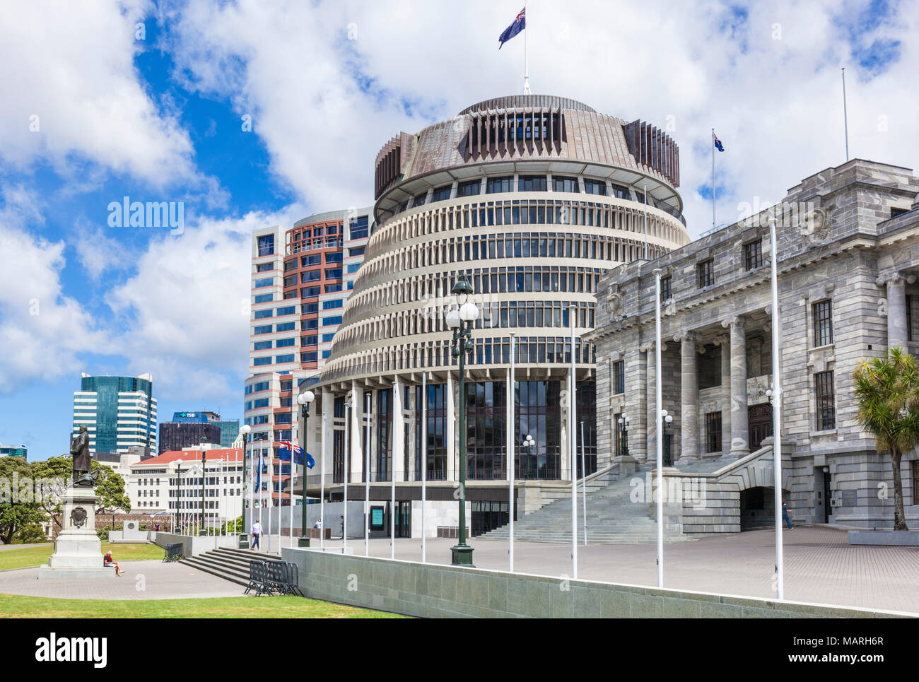 new zealand wellington new zealand The Beehive by Sir Basil Spence  new zealand government buildings Wellington North Island new zealand nz Stock Photo