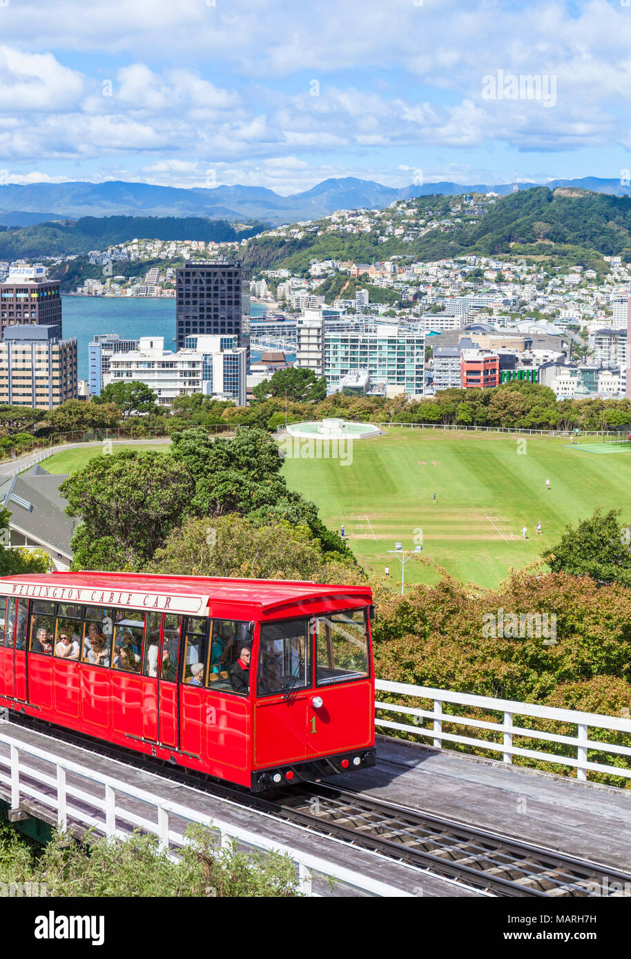 NEW ZEALAND WELLINGTON NEW ZEALAND wellington cable car wellington skyline wellington new zealand north island Stock Photo