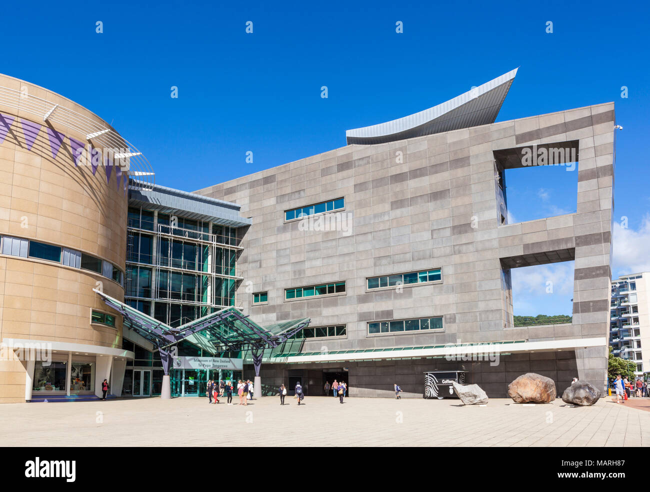 WELLINGTON NEW ZEALAND Museum of New Zealand Te Papa Tongarewa national museum and mixed art gallery wellington waterfront new zealand Stock Photo