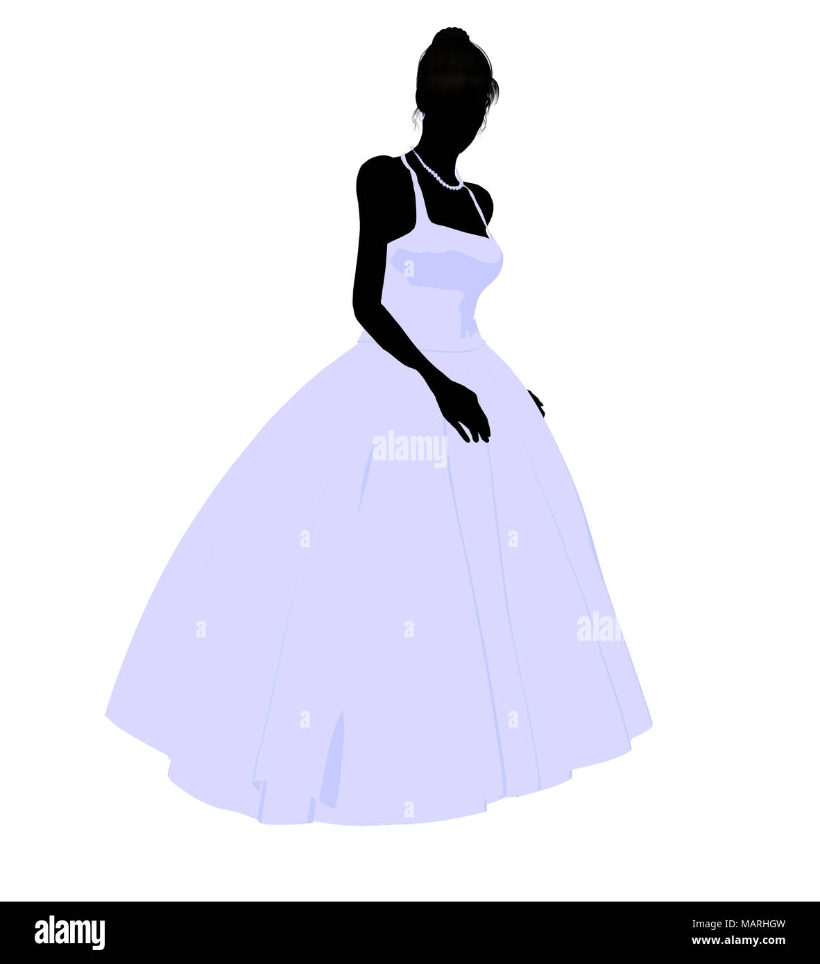 Girl In Wedding Dress Silhouette