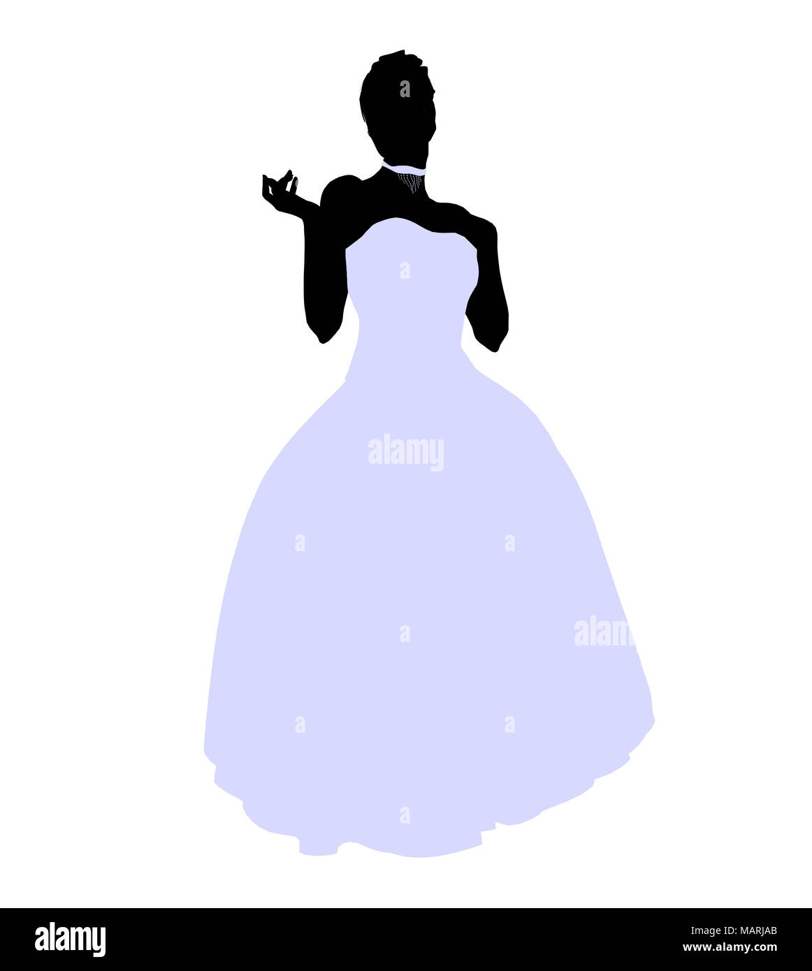 Woman in a wedding dress silhouette illustration on a white background ...