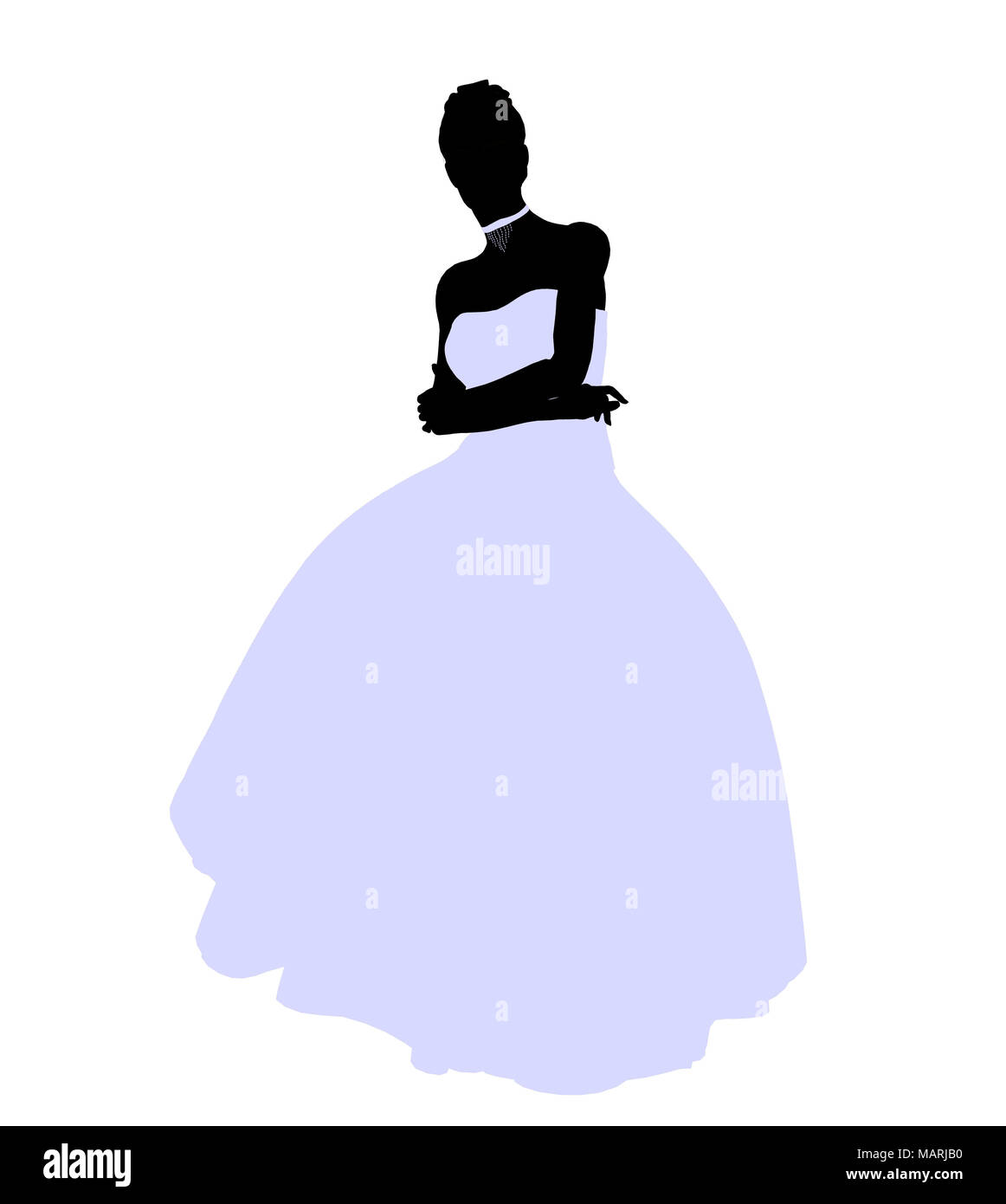 Woman in a wedding dress silhouette illustration on a white background ...