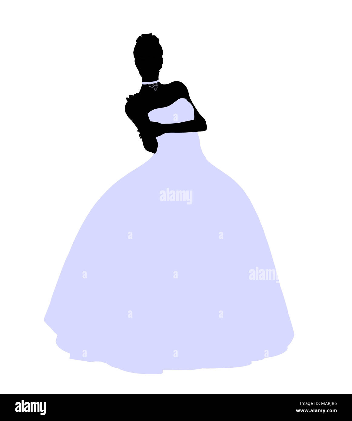 Woman in a wedding dress silhouette illustration on a white background ...