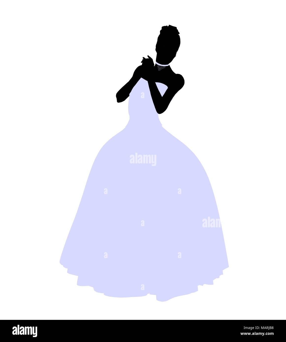 Woman in a wedding dress silhouette illustration on a white background ...