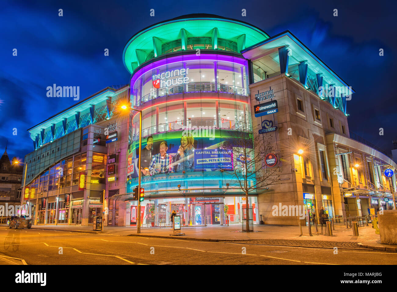 Nottingham, England - April 04, 2018: The Cornerhouse has a great variety of popular drinking and dining options, based in the heart of Nottingham Stock Photo