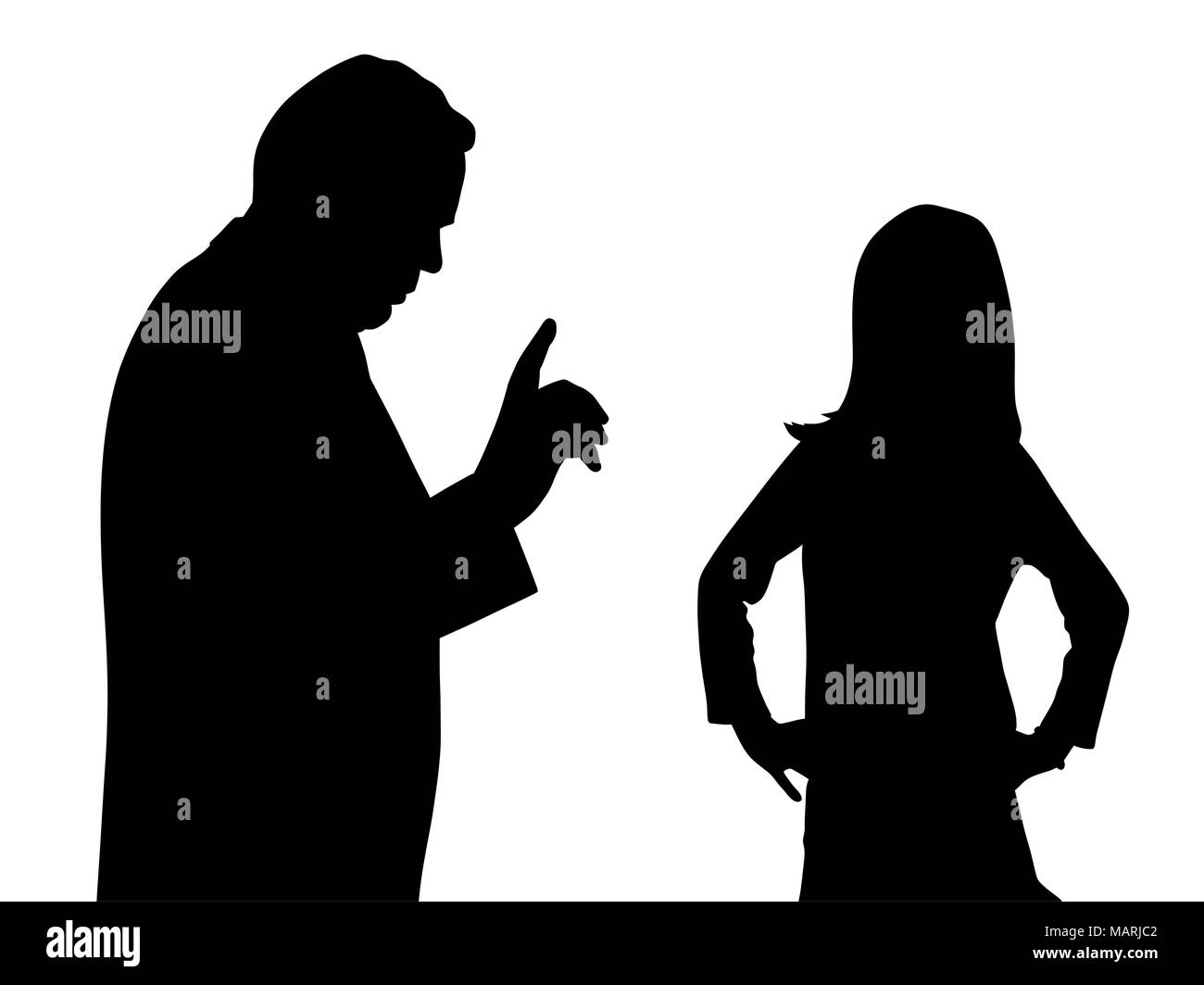 Conflict between father and defiant child Stock Vector