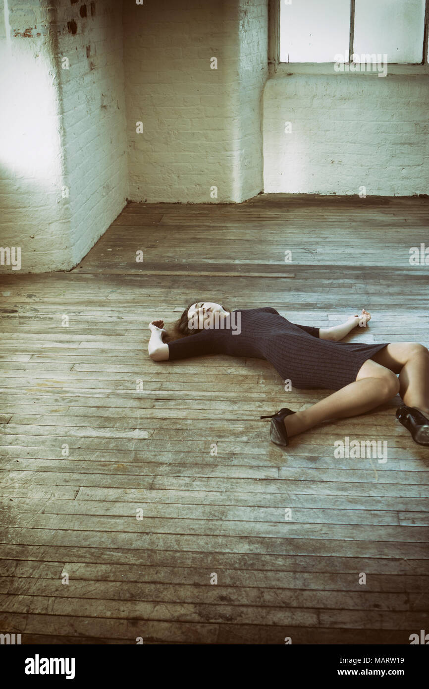 Woman Female Laying Down Floor s High Resolution Stock Photography And Images Alamy