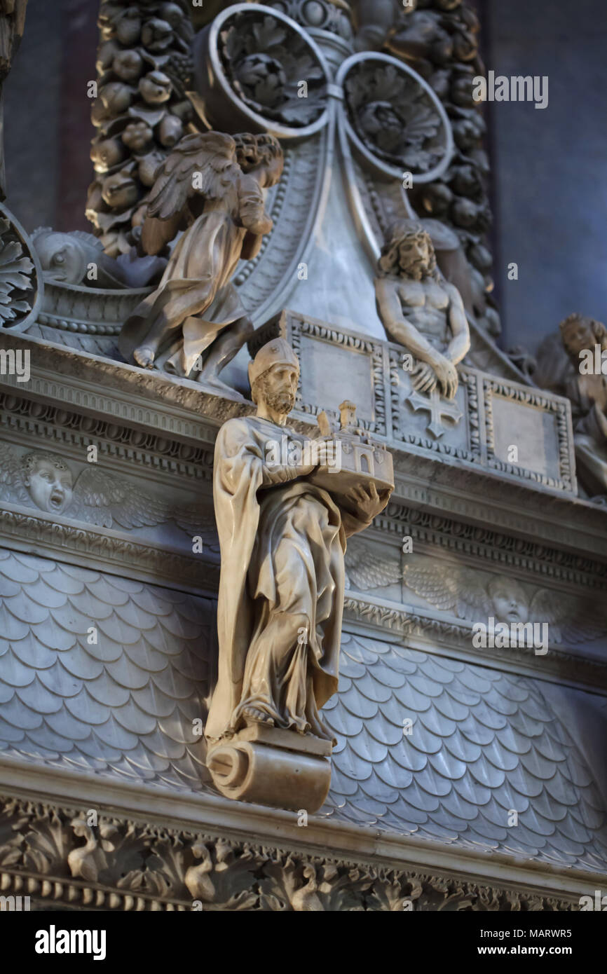 Saint Petronius of Bologna (San Petronio) carved by Italian Renaissance