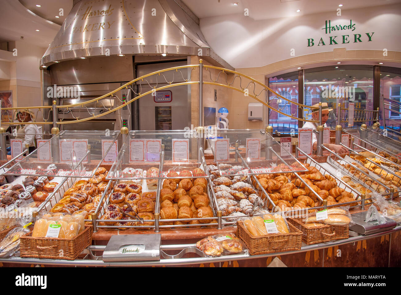 Harrods bakery counter, London, UK Stock Photo