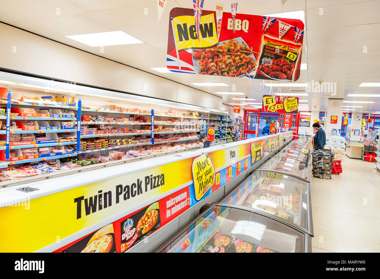 Inside Iceland supermarket, UK, London Stock Photo