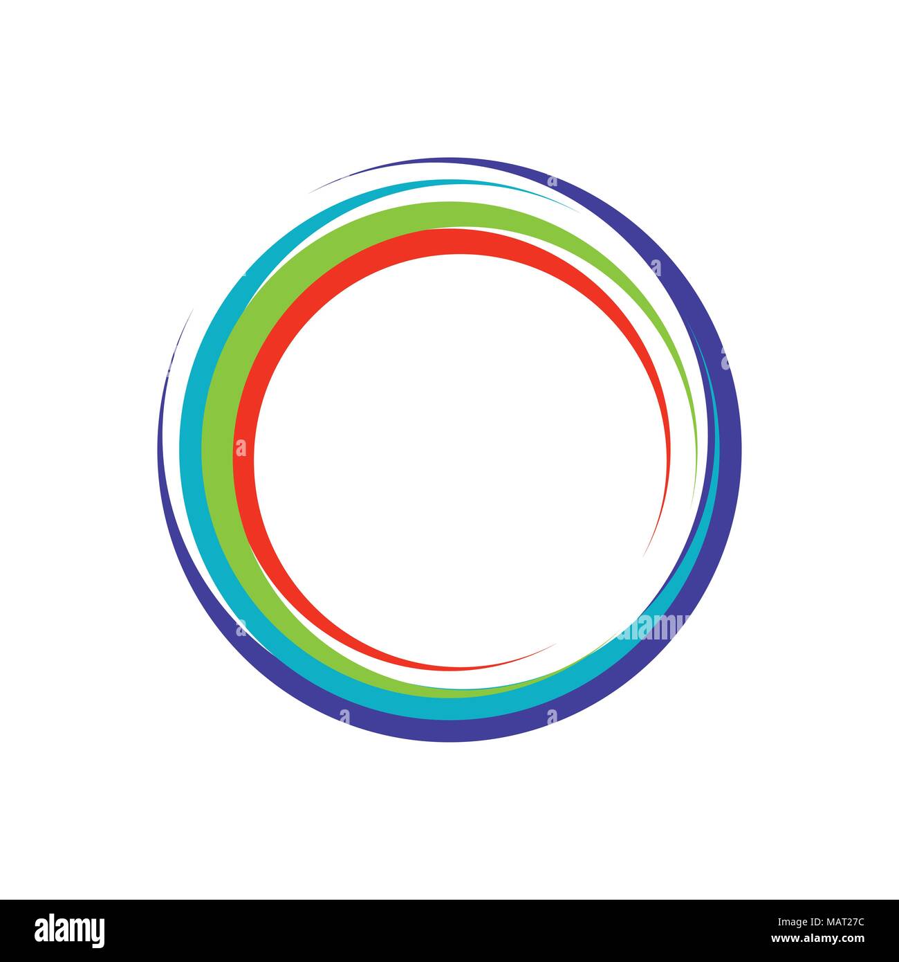 Colorful Crescent Zen Vector Symbol Graphic Logo Design Stock Vector