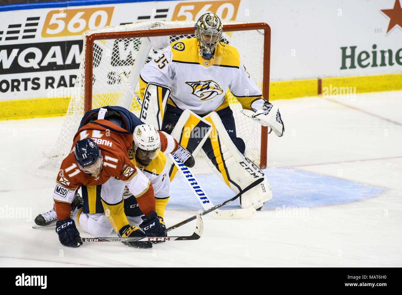 Sunrise, Florida, USA. 3rd Apr, 2018. 35 Rinne during the Panthers v