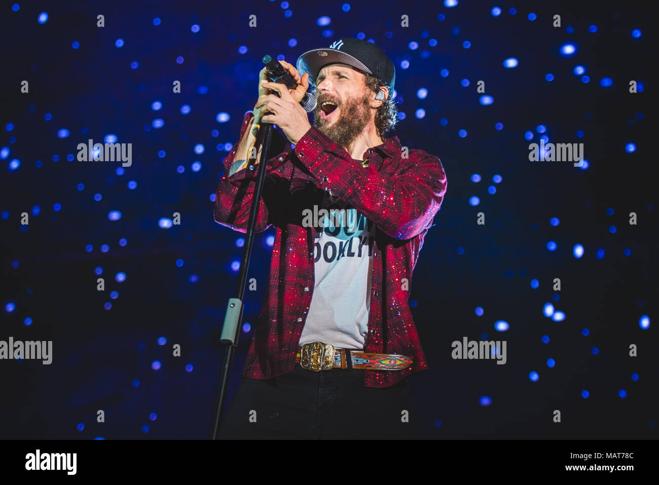 Italy, 2018 April 3rd: The Italian rapper, singer and songwriter ...