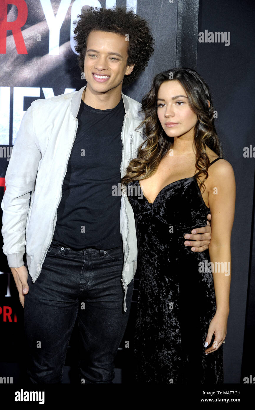 Damon J Gillespie And Auli I Cravalho Attending The A Quiet Place Premiere At Amc Lincoln Square On April 2 2018 In New York City Verwendung Weltweit Stock Photo Alamy