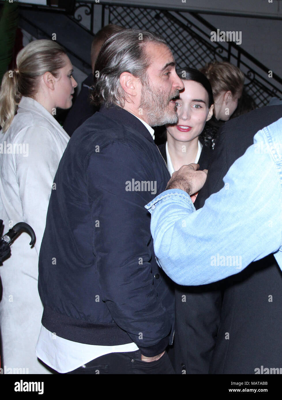 NEW YORK, NY April 03, 2018: Rooney Mara, Joaquin Phoenix,  attendAmazonstudios present a special screening of, image size:978x1390