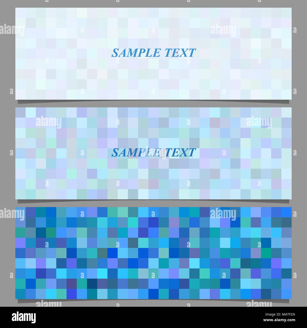 Blue square mosaic pattern banner background set Stock Vector Image ...