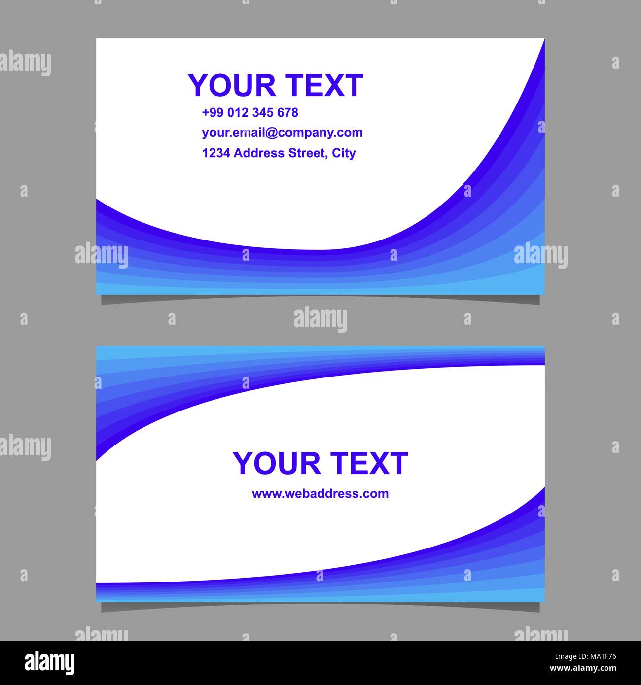 Blue wave design business card template set Stock Vector Image & Art ...