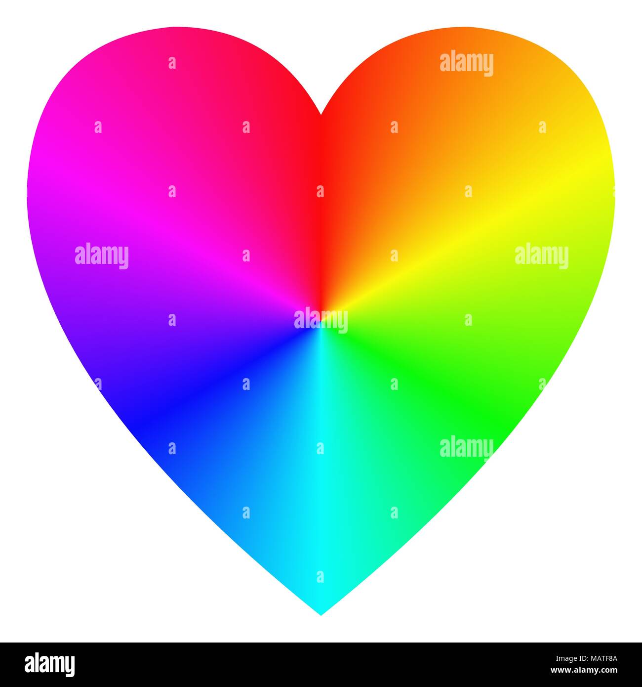 Rainbow gradient happy heart icon template Stock Vector